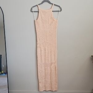 MABLE Crochet Peach Maxi Dress